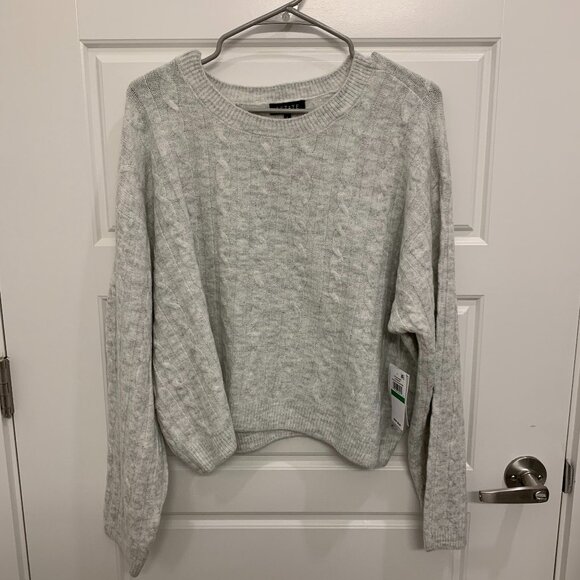 1. State Sweaters - 1. State Gray Cable Knit Sweater